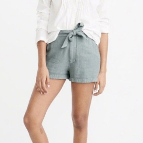 ✨Abercrombie & Fitch Linen Blend Mint Sz XS Shorts✨ - Picture 1 of 6